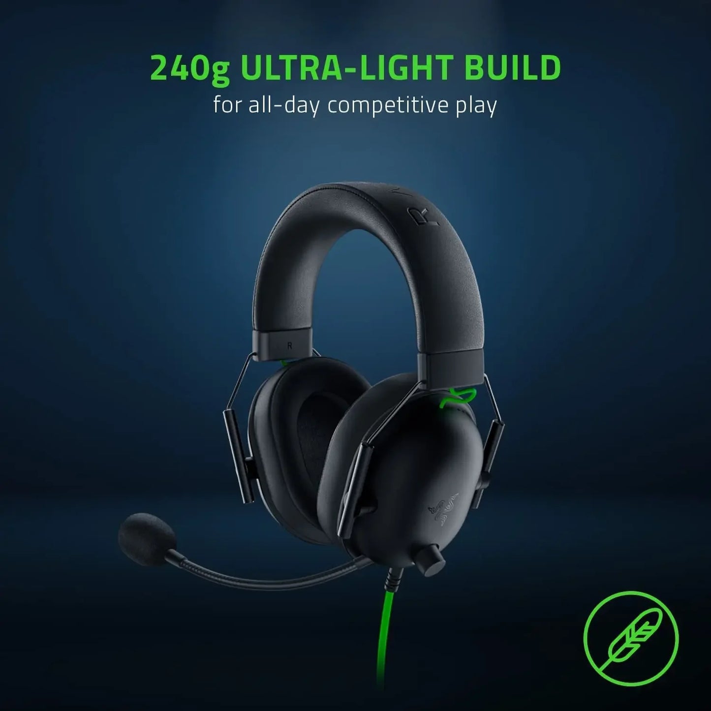 Razer BlackShark V2 X Headset com Fio para eSports – Cancelamento Passivo Avançado de Ruído, Som Surround 7.1, Microfone Cardioide Hyperclear