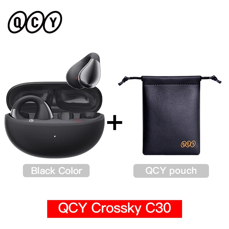 Fones de ouvido QCY Crossky C30 com clipe de orelha