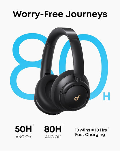 Fones de ouvido híbridos Soundcore by Anker Life Q30 com cancelamento de ruído ativo, sem fio Bluetooth, fone de ouvido supra-auricular