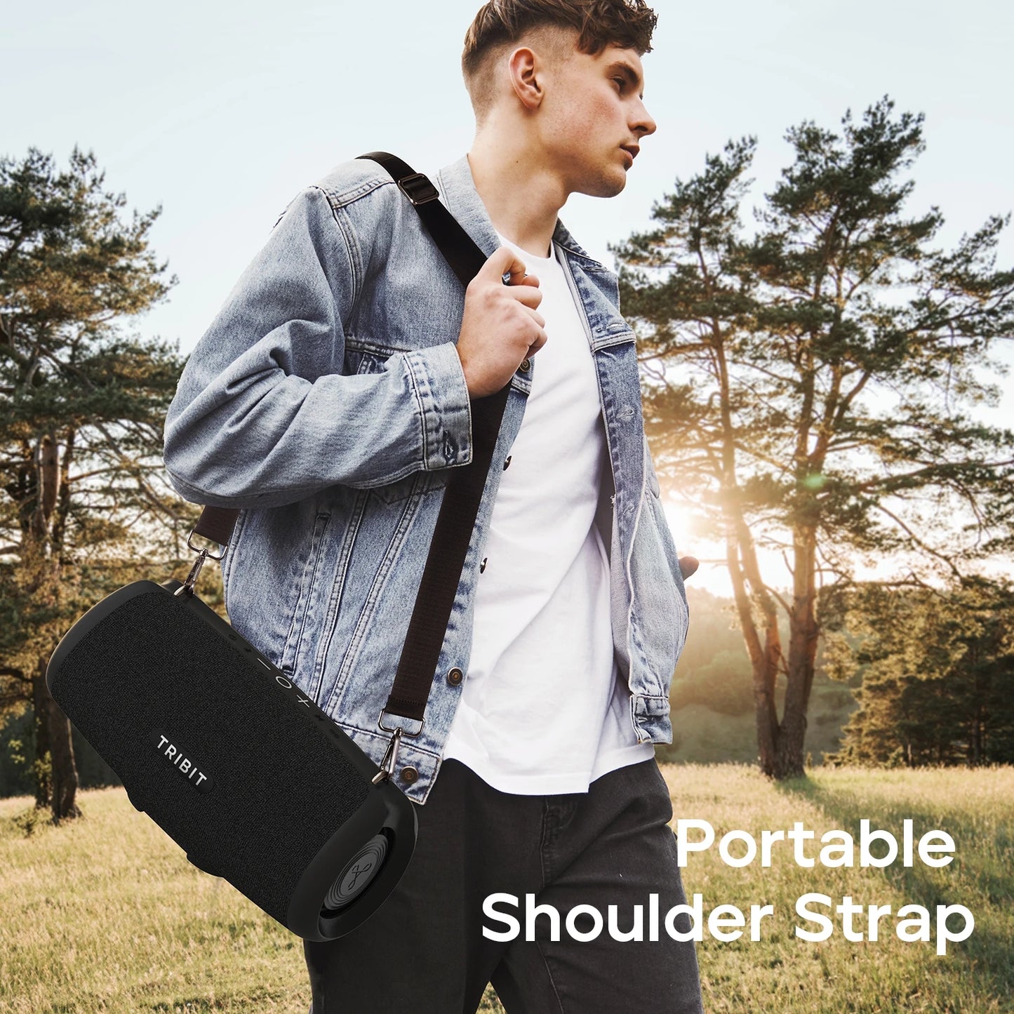 Caixa de som portátil TRIBIT StormBox Lava 80W Bluetooth, carregador portátil integrado, controle por aplicativo, à prova d'água IP67 para atividades ao ar livre, camping e festas