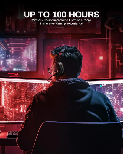 Headset Gamer Sem Fio Acer – Bateria de 100 Horas, Drivers Dinâmicos de 50mm, Microfone com Voz Clara, Fones Bluetooth para PC e PS4