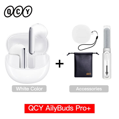 QCY HT10 AilyBuds Pro+ ANC com áudio de alta resolução e Bluetooth 5.3 LDAC, 6 microfones, AI HD, conexão multiponto para chamadas