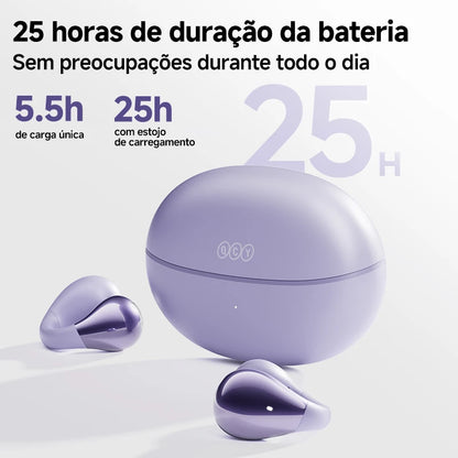 Fones de ouvido QCY Crossky C30 com clipe de orelha