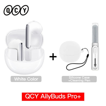 QCY HT10 AilyBuds Pro+ ANC com áudio de alta resolução e Bluetooth 5.3 LDAC, 6 microfones, AI HD, conexão multiponto para chamadas